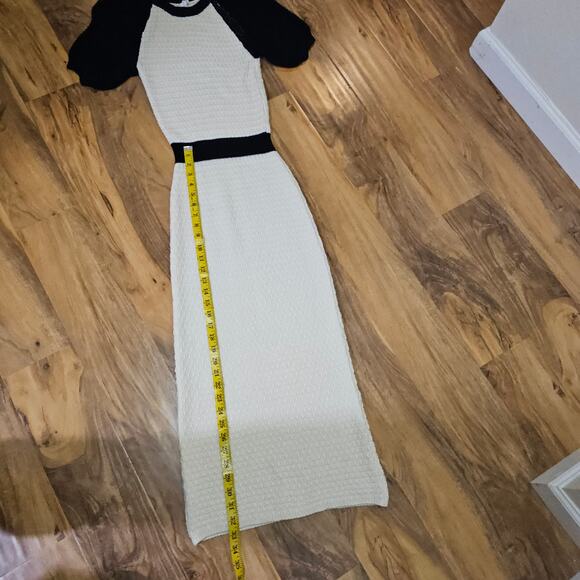 Daily Practice XS Knit Cream n Black midi/long Dress. Bodycon. Sexy. Classy Rare - Picture 11 of 16